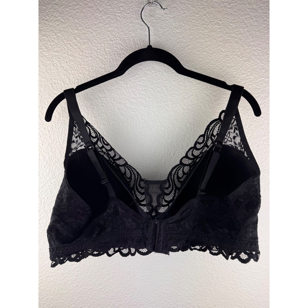 Bali Black Lace Full Coverage Bra Size 3XL Adjustable Straps